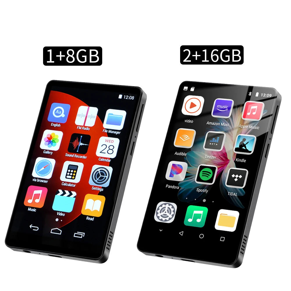 4 inch Android MP4 Player Full Touch Screen Touch with Bluetooth and WiFi MP3 MP4 HiFi Lossless Music Players Supports Hebrew